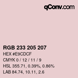颜色代码: RGB 233 205 207 | qconv.com