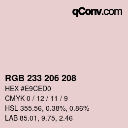 Color code: RGB 233 206 208 | qconv.com
