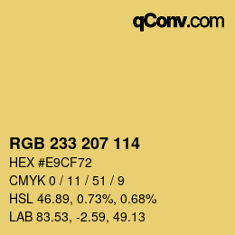 Color code: RGB 233 207 114 | qconv.com