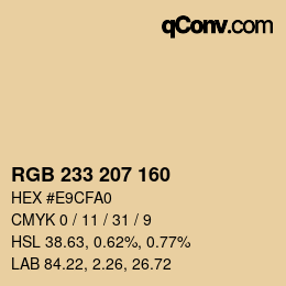 Color code: RGB 233 207 160 | qconv.com