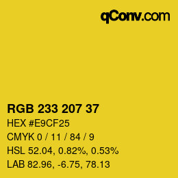 カラーコード: RGB 233 207 37 | qconv.com