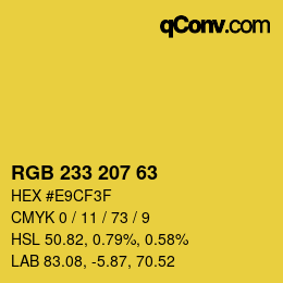 Color code: RGB 233 207 63 | qconv.com