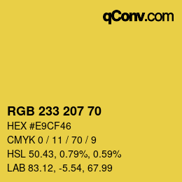 Color code: RGB 233 207 70 | qconv.com