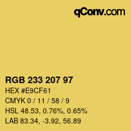 Color code: RGB 233 207 97 | qconv.com