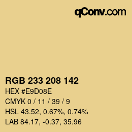 カラーコード: RGB 233 208 142 | qconv.com