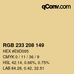 Color code: RGB 233 208 149 | qconv.com