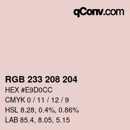 カラーコード: RGB 233 208 204 | qconv.com