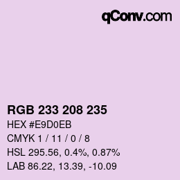 Color code: RGB 233 208 235 | qconv.com