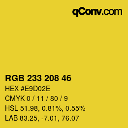 Color code: RGB 233 208 46 | qconv.com