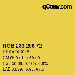 Color code: RGB 233 208 72 | qconv.com