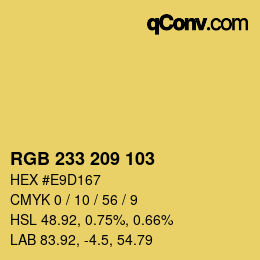 Color code: RGB 233 209 103 | qconv.com