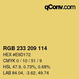 Color code: RGB 233 209 114 | qconv.com