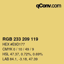 Color code: RGB 233 209 119 | qconv.com