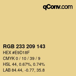 カラーコード: RGB 233 209 143 | qconv.com