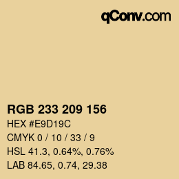 颜色代码: RGB 233 209 156 | qconv.com