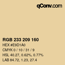 Code couleur: RGB 233 209 160 | qconv.com