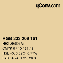 Color code: RGB 233 209 161 | qconv.com
