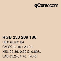 Color code: RGB 233 209 186 | qconv.com