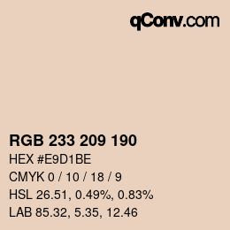 颜色代码: RGB 233 209 190 | qconv.com