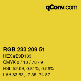 Color code: RGB 233 209 51 | qconv.com