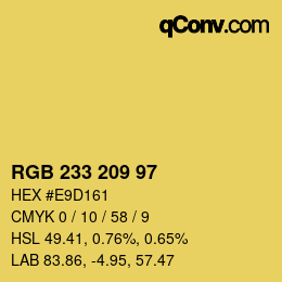 カラーコード: RGB 233 209 97 | qconv.com