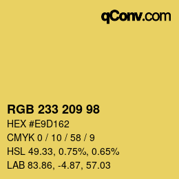Color code: RGB 233 209 98 | qconv.com