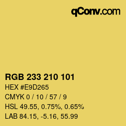 Color code: RGB 233 210 101 | qconv.com