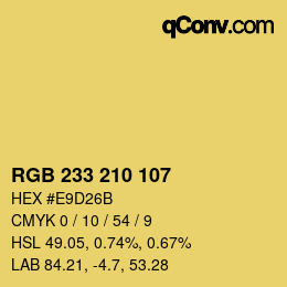 Color code: RGB 233 210 107 | qconv.com