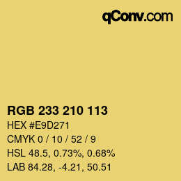 Color code: RGB 233 210 113 | qconv.com
