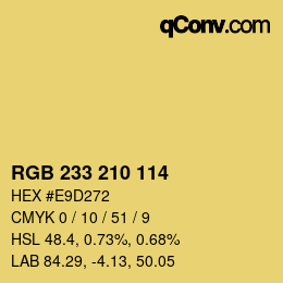 Color code: RGB 233 210 114 | qconv.com
