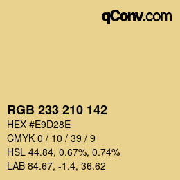 Color code: RGB 233 210 142 | qconv.com