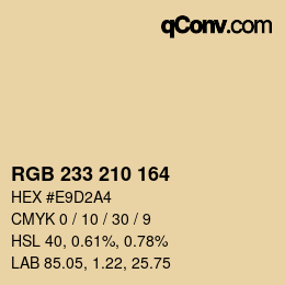 Color code: RGB 233 210 164 | qconv.com