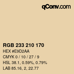 カラーコード: RGB 233 210 170 | qconv.com