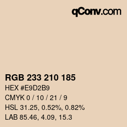 Color code: RGB 233 210 185 | qconv.com
