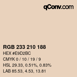 Color code: RGB 233 210 188 | qconv.com