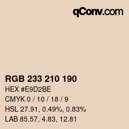 Color code: RGB 233 210 190 | qconv.com