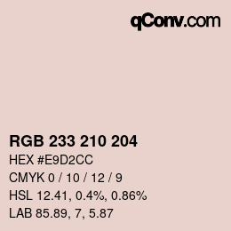 カラーコード: RGB 233 210 204 | qconv.com