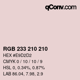Color code: RGB 233 210 210 | qconv.com