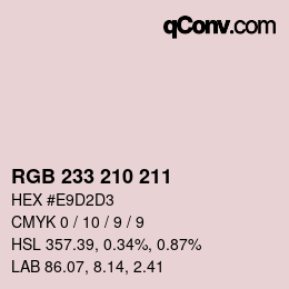 Color code: RGB 233 210 211 | qconv.com