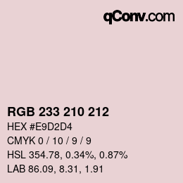 Color code: RGB 233 210 212 | qconv.com