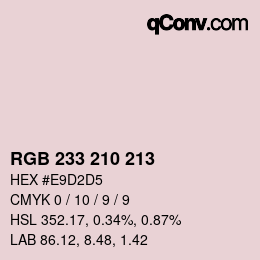 Color code: RGB 233 210 213 | qconv.com
