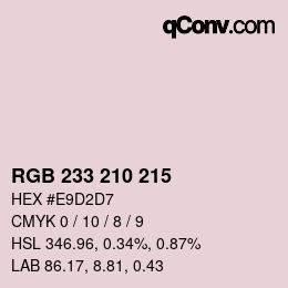 Color code: RGB 233 210 215 | qconv.com