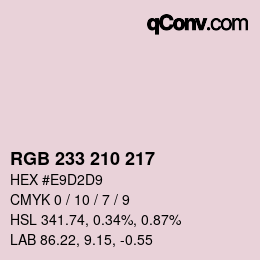Color code: RGB 233 210 217 | qconv.com