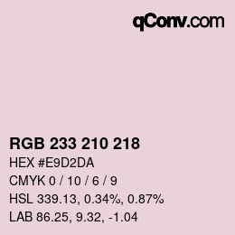 Color code: RGB 233 210 218 | qconv.com