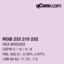 Color code: RGB 233 210 232 | qconv.com