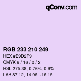 Color code: RGB 233 210 249 | qconv.com