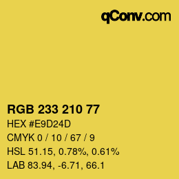 Color code: RGB 233 210 77 | qconv.com