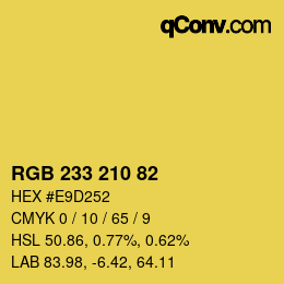 Color code: RGB 233 210 82 | qconv.com