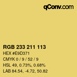 Color code: RGB 233 211 113 | qconv.com