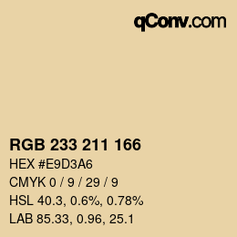 Farbcode: RGB 233 211 166 | qconv.com